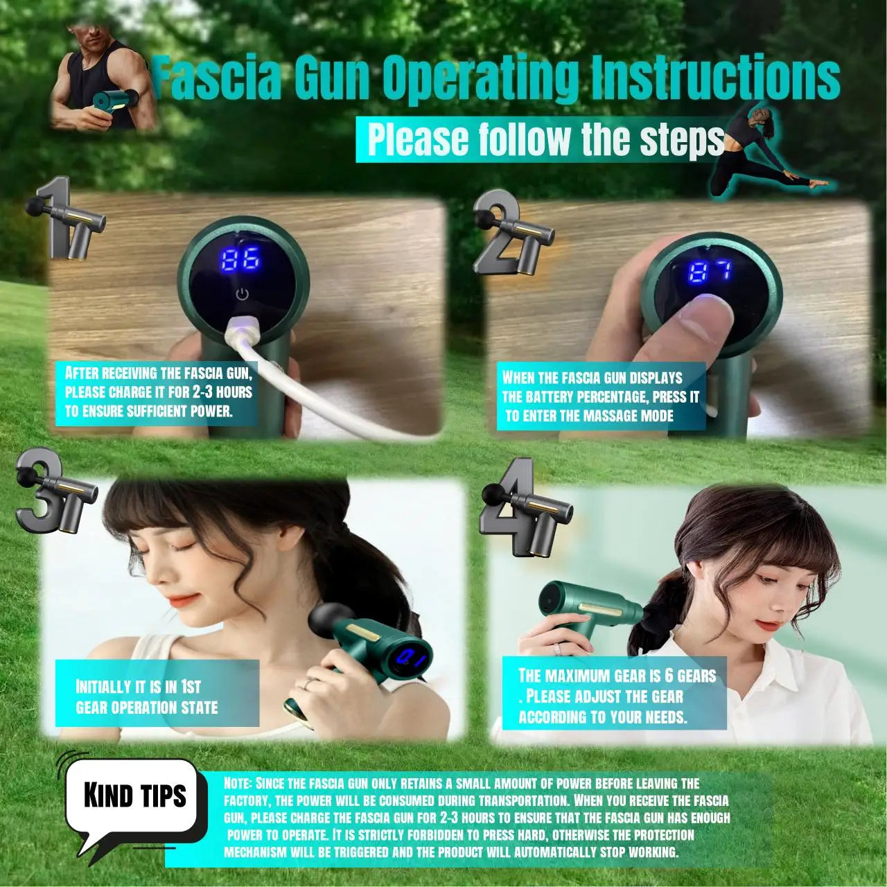 Gun Protable Body Massager Deep Handheld Percussion Massager